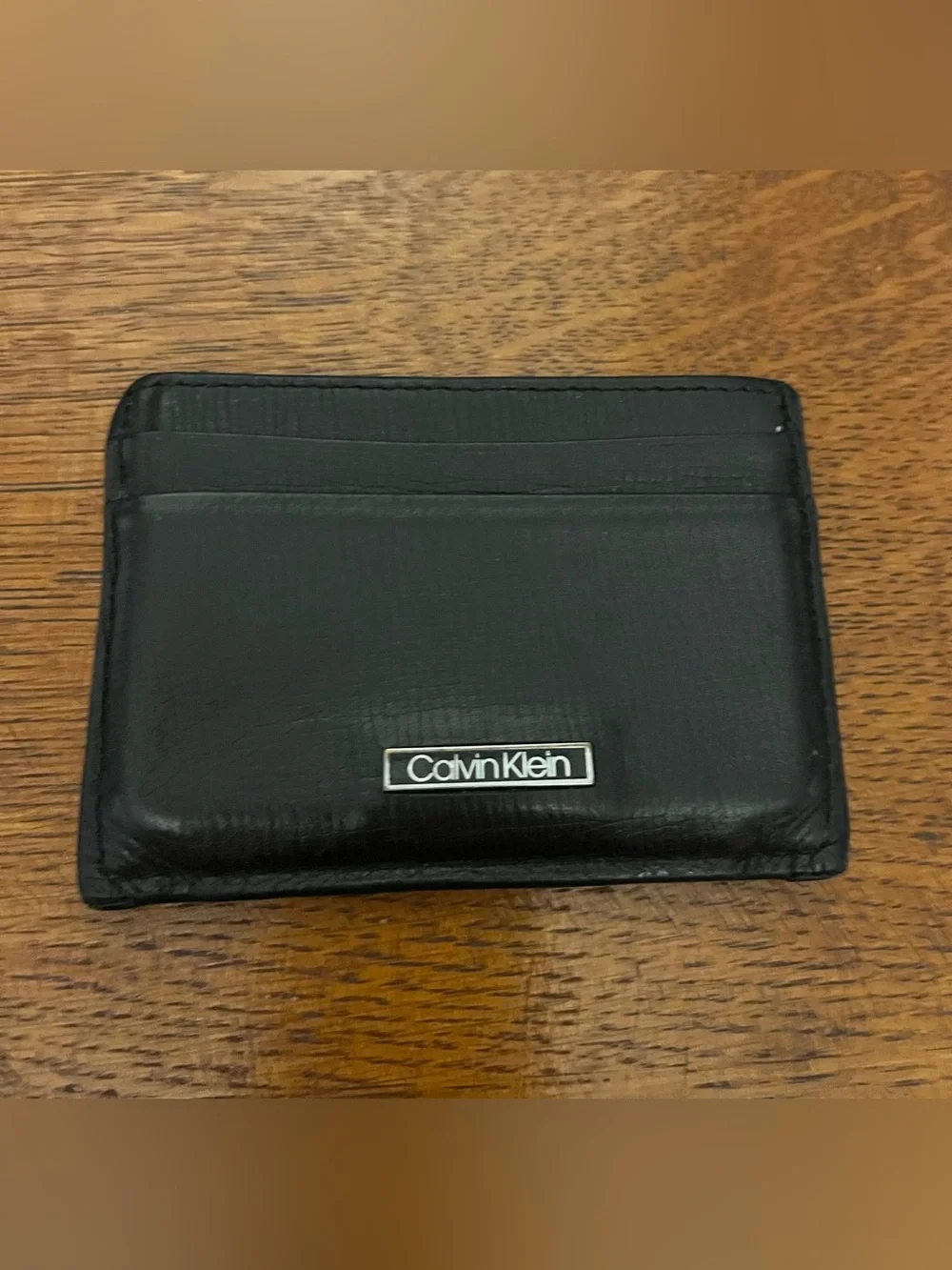 Calvin Klein Black Leather Slim Card Case